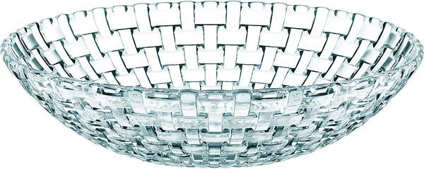 Nova Servierschale aus Glas, ca. 30 cm Durchmesser. Kristallglas.