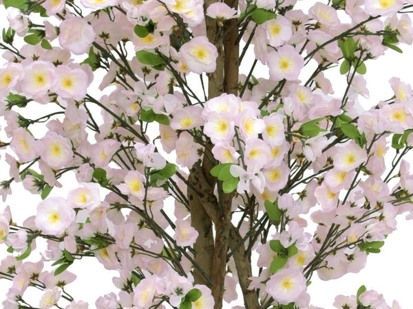 Künstlicher Kirschbaum mit 3 Naturstämmen, rosa 180 cm