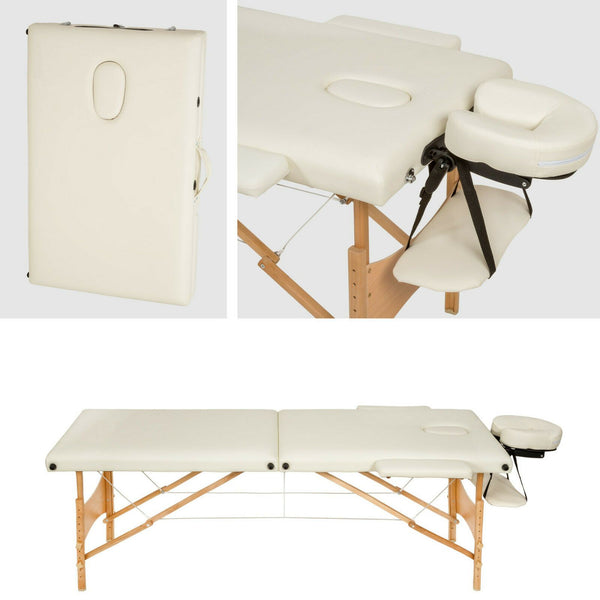 Holz-Massageliege Massagetisch Massagebank, klappbar inkl. Tasche