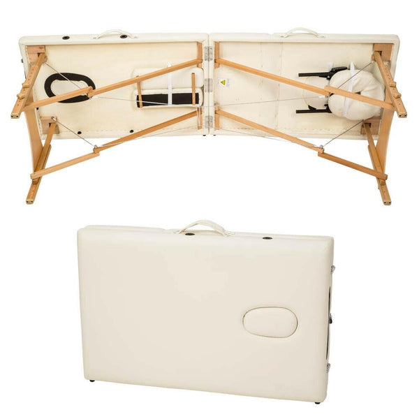 Holz-Massageliege Massagetisch Massagebank, klappbar inkl. Tasche