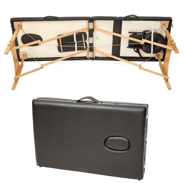 Holz-Massageliege Massagetisch Massagebank, klappbar inkl. Tasche