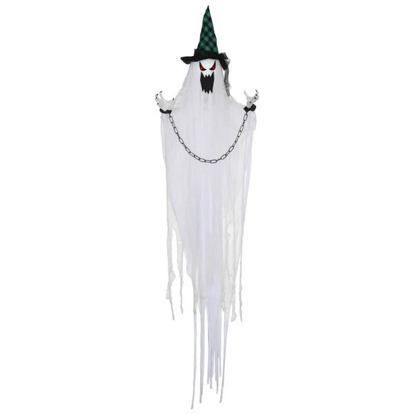 Animierte Halloween-Dekoration – Hängender Gefangenengeist mit Sound & LED, 204 cm