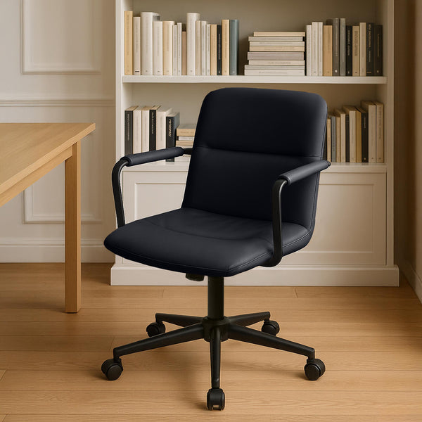 Bürostuhl HILDE, echtes Büffelleder, ergonomisch, belastbar bis 120 kg