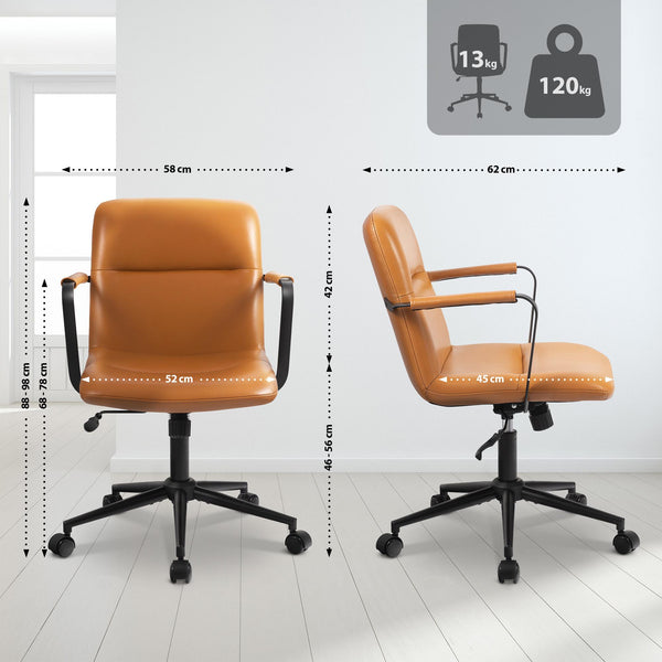 Bürostuhl HILDE, echtes Büffelleder, ergonomisch, belastbar bis 120 kg