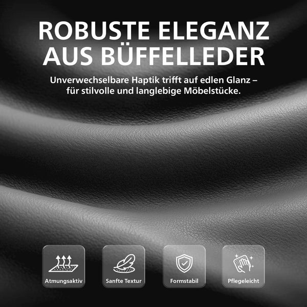 Bürostuhl HILDE, echtes Büffelleder, ergonomisch, belastbar bis 120 kg