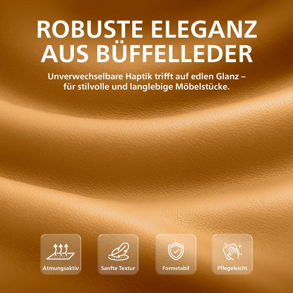 Bürostuhl HILDE, echtes Büffelleder, ergonomisch, belastbar bis 120 kg