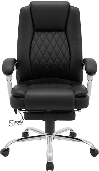 Massagesessel als Leder-Chefsessel RUBIN mit Liegefunktion. Bis 150 kg.