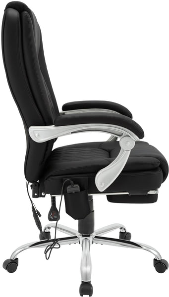 Massagesessel als Leder-Chefsessel RUBIN mit Liegefunktion. Bis 150 kg.