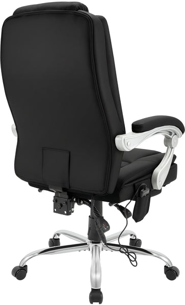Massagesessel als Leder-Chefsessel RUBIN mit Liegefunktion. Bis 150 kg.