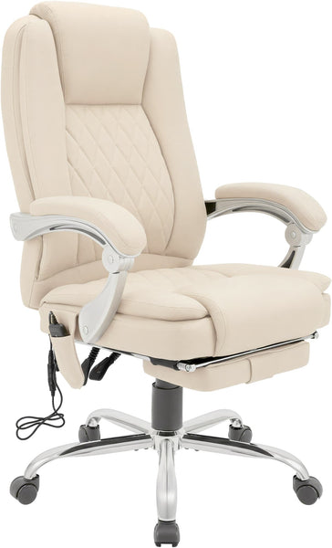 Massagesessel als Leder-Chefsessel RUBIN mit Liegefunktion. Bis 150 kg.