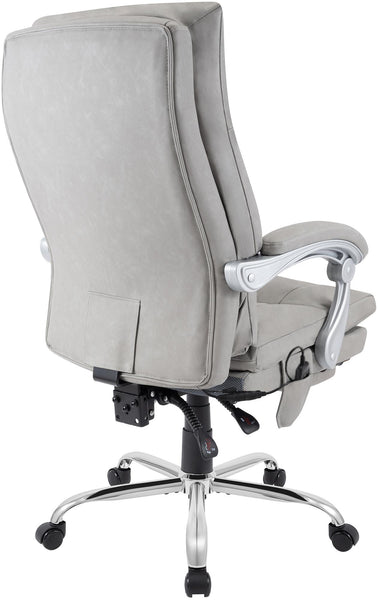 Massagesessel als Leder-Chefsessel SIMBA mit Liegefunktion. Bis 150 kg.
