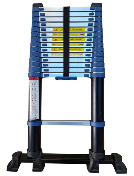 Teleskop-Anlegeleiter 440 cm neu jetzt mit ausziehbaren Stabilisatoren. EN131 Europanorm.