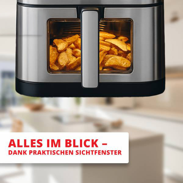 Heißluftfritteuse 8 Liter Edelstahl digital 1800 Watt
