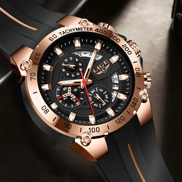 Armbanduhr mit Rosé- oder Silber-Gehäuse. Verschiedene Farben. Silikonarmband. Retro.