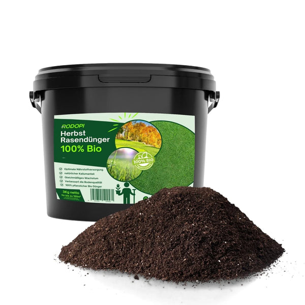 Rasendünger Herbst spezial. Kaliumreich, staubarmes Granulat. Bio-Rasendünger. 3kg,7kg, 20kg.