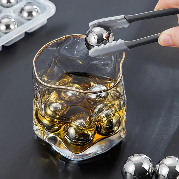 Coole Drinks, edle Form: 8er-Set Edelstahl Eiskugeln