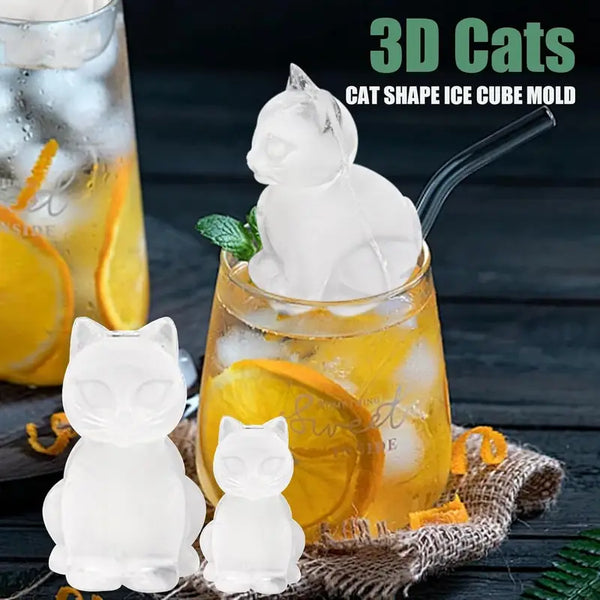 Coole Drinks, originelle Form. 4 Katzen als Eiswürfel