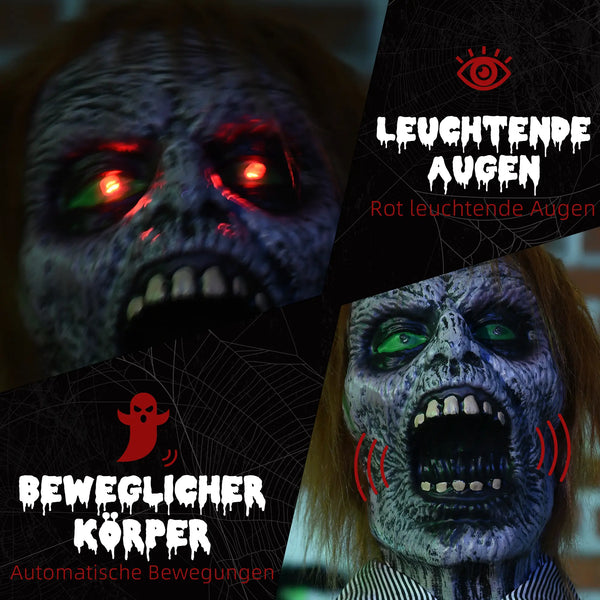 Animierte Halloween-Dekoration – Kettensägenmörder mit Sound & LED, 170 cm