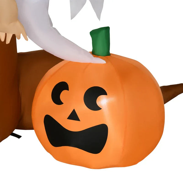Aufblasbare Halloween-Dekoration – Geisterbaum mit LED-Beleuchtung & Figuren, 240 cm
