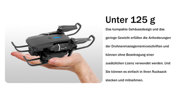 Flugdrohne, faltbar. Mit 4K-HD Kamera. Ein preiswerter Quadrocopter zum lernen.