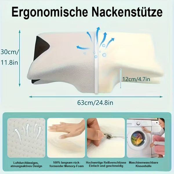 Ergonomische Nackenstütze – luftdurchlässige cervikale Unterstützung für entspannten Schlaf