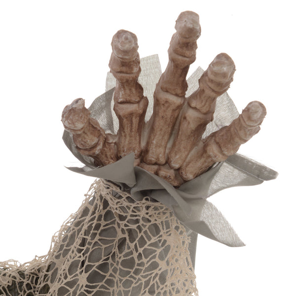 Animierte Halloween-Dekoration – Buckliger Skelettgeist mit Sound & LED, 160 cm