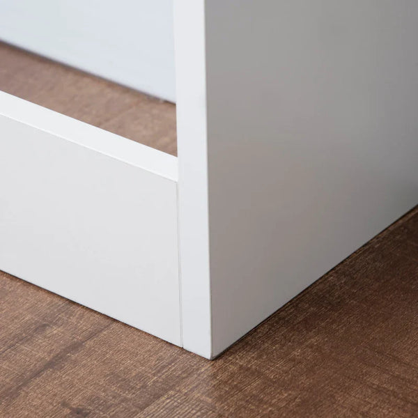 Heizkörperabdeckung mit Lamellendesign & Ablagefläche – Weiß, 120 cm