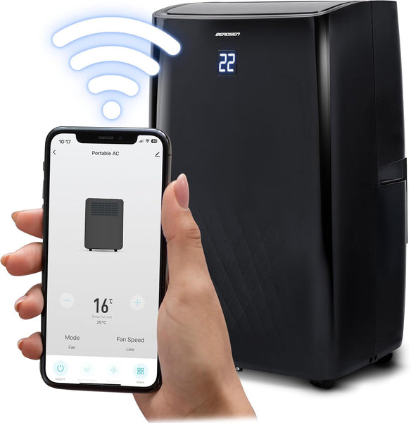 Mobile Klimaanlage für große Räume, Hallen, Büros. 14000 BTU, R290. Farbe: Schwarz