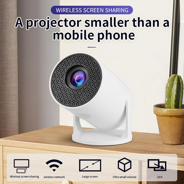 Mini-Beamer rundes Gehäuse, 4K UHD Heimkino Projektor LCD 5G WiFi Bluetooth Taschenkino für Iphone und Android (Kopie)
