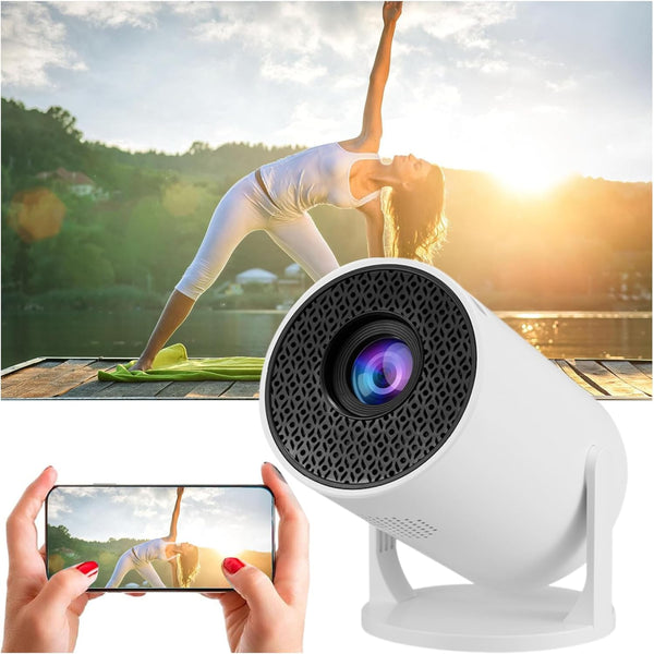 Mini-Beamer rundes Gehäuse, 4K UHD Heimkino Projektor LCD 5G WiFi Bluetooth Taschenkino für Iphone und Android (Kopie)