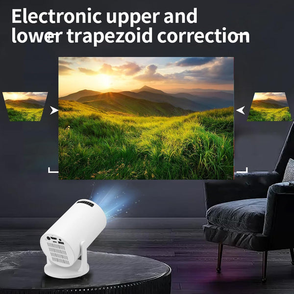 Mini-Beamer rundes Gehäuse, 4K UHD Heimkino Projektor LCD 5G WiFi Bluetooth Taschenkino für Iphone und Android (Kopie)