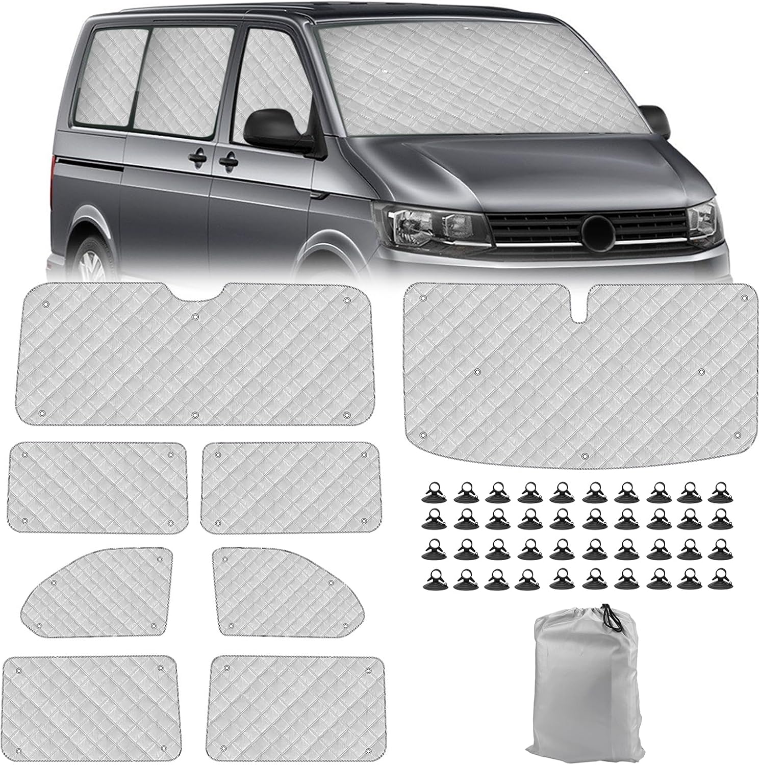 Sonnenschutz Perfekter Schutz 8-teilig für Ihren Volkswagen Bus VW T5 oder T6