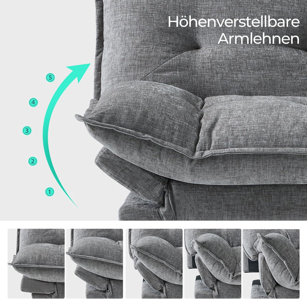 Bettsofa 3-Sitzer mit Schlaffunktion, Klappsofa, Schlafsofa mit Rückenlehne & Armlehnen. Bettfunktion