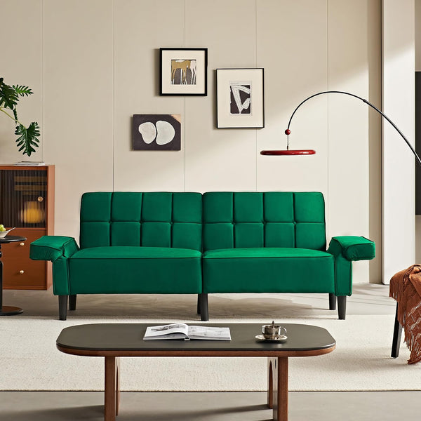 Sofa 3-Sitzer mit Schlaffunktion, Klappsofa, Schlafsofa mit verstellbarer Rückenlehne & Armlehnen. Bettfunktion.