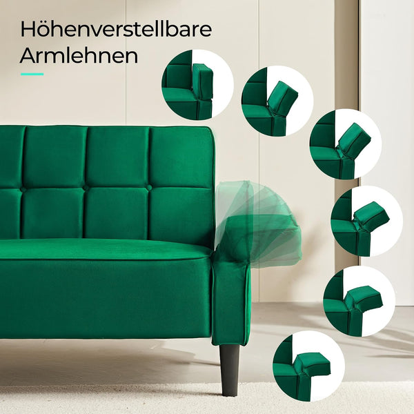 Sofa 3-Sitzer mit Schlaffunktion, Klappsofa, Schlafsofa mit verstellbarer Rückenlehne & Armlehnen. Bettfunktion.
