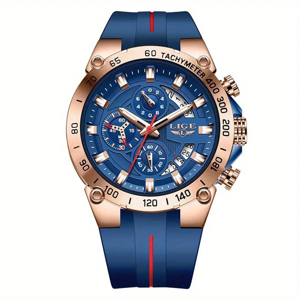 Armbanduhr mit Rosé- oder Silber-Gehäuse. Verschiedene Farben. Silikonarmband. Retro.