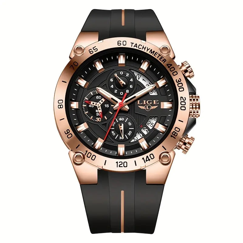 Armbanduhr mit Rosé- oder Silber-Gehäuse. Verschiedene Farben. Silikonarmband. Retro.