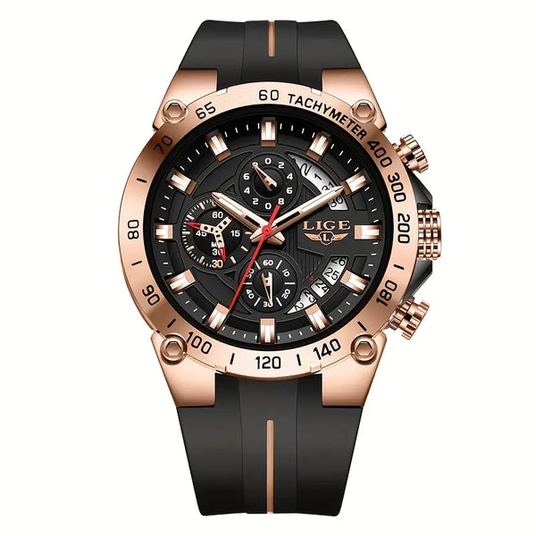 Armbanduhr mit Rosé- oder Silber-Gehäuse. Verschiedene Farben. Silikonarmband. Retro.