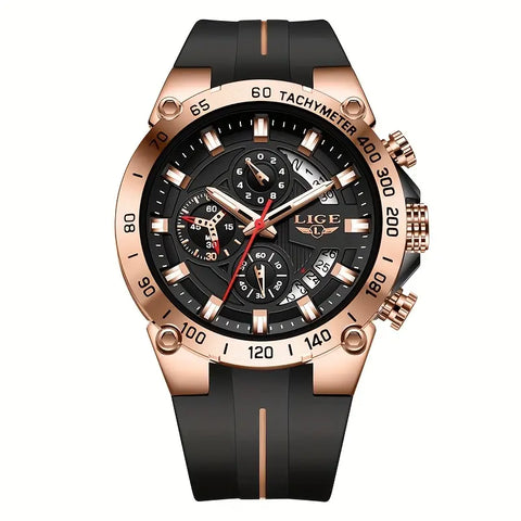 Armbanduhr mit Rosé- oder Silber-Gehäuse. Verschiedene Farben. Silikonarmband. Retro.