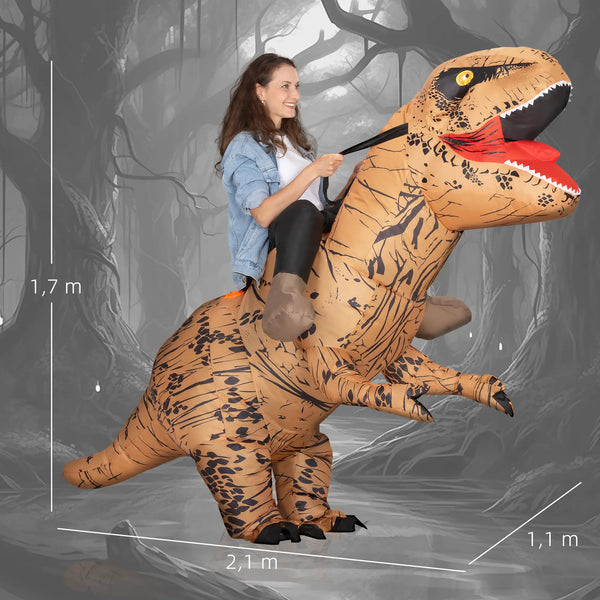 Aufblasbares Dinosaurier-Kostüm für Erwachsene, 210 lang, 170 cm hoch