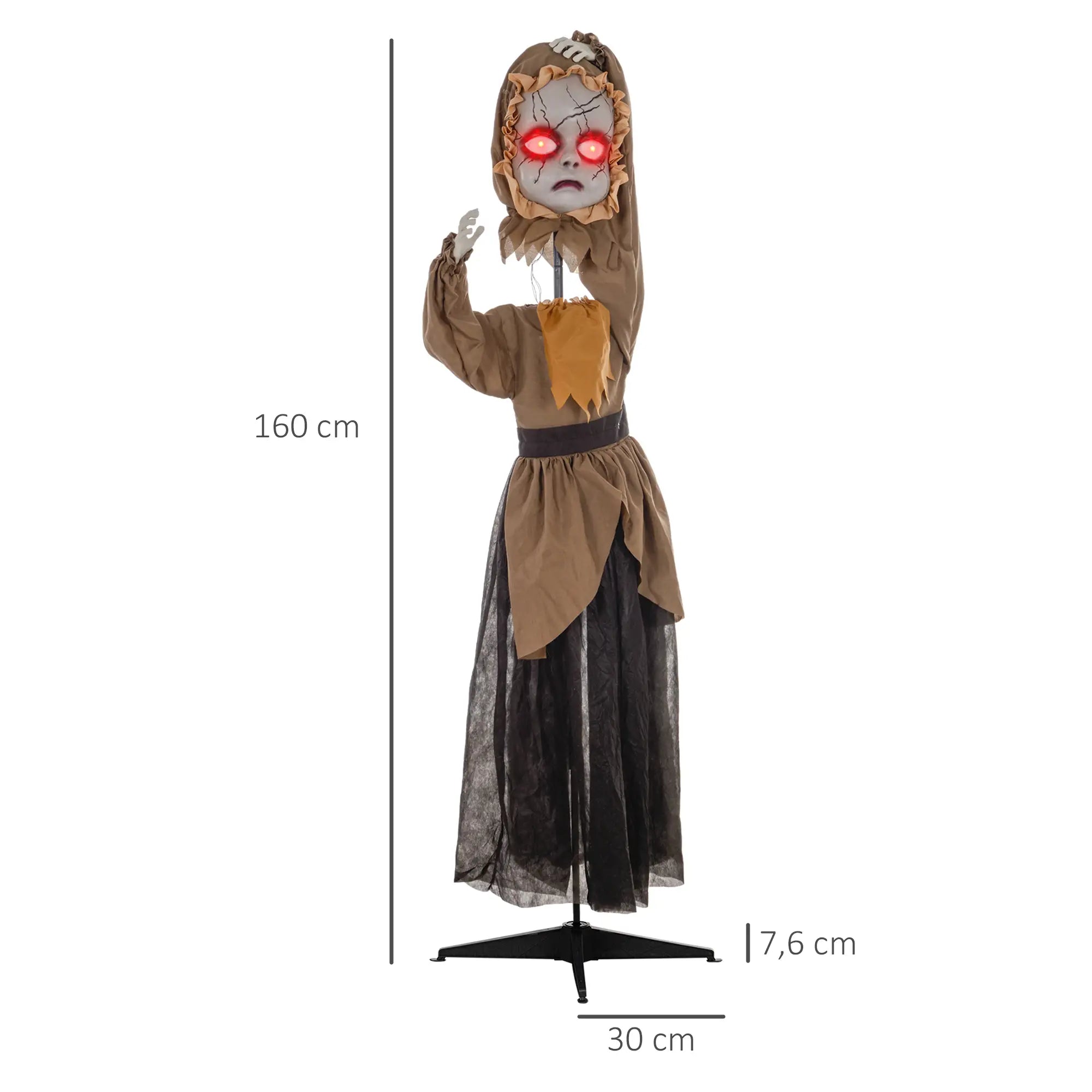 Halloween animierte Geisterpuppe 160 cm mit Spezialeffekten und Soundfunktion
