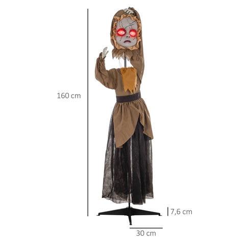Halloween animierte Geisterpuppe 160 cm mit Spezialeffekten und Soundfunktion