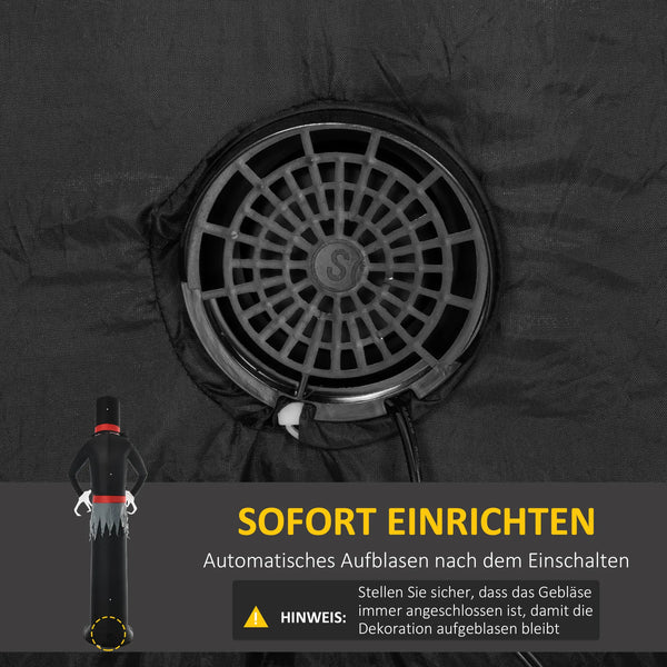 Aufblasbare Halloween-Dekoration – Aufblasbarer Halloween-Geist mit Hut, 306 cm