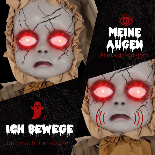 Halloween animierte Geisterpuppe 160 cm mit Spezialeffekten und Soundfunktion