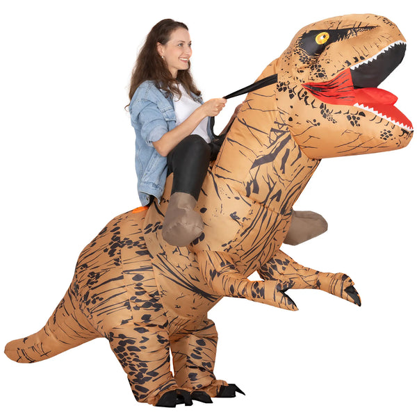 Aufblasbares Dinosaurier-Kostüm für Erwachsene, 210 lang, 170 cm hoch