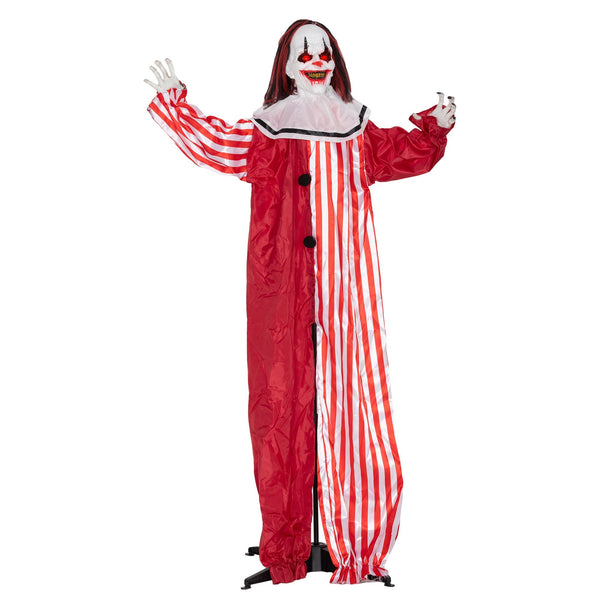 Halloween Dekoration Stehender Clown 165cm mit Licht- und Soundeffekt