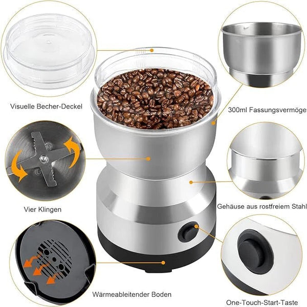 Elektrische Kaffeemühle. Kompakt, leistungsstark und präzise. 200 Watt