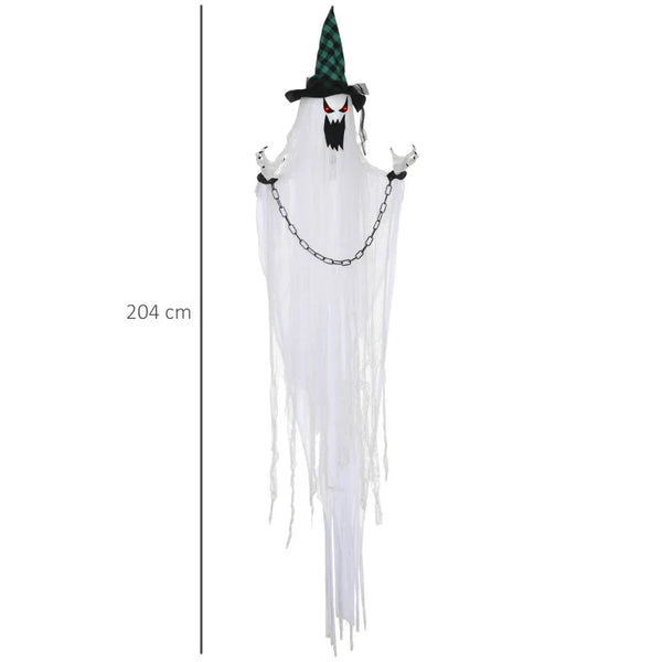 Animierte Halloween-Dekoration – Hängender Gefangenengeist mit Sound & LED, 204 cm