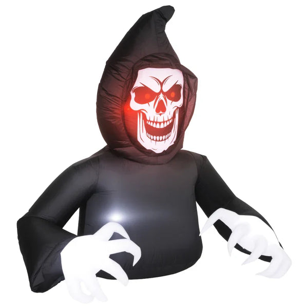 Aufblasbare Halloween-Dekoration – Aufblasbarer Sensemann mit LED-Beleuchtung, 180 cm)