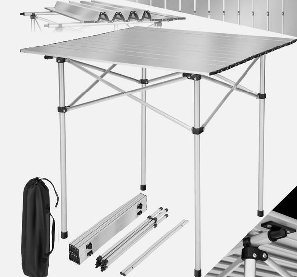 Einrollbarer Aluminium Campingtisch Rolltisch Klapptisch Falttisch Gartentisch klappbar und rollbar